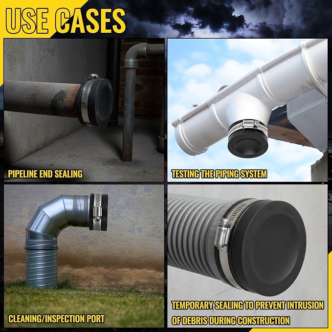 6 Pack 4 Inch Flexible PVC Pipe Cap - Image 5