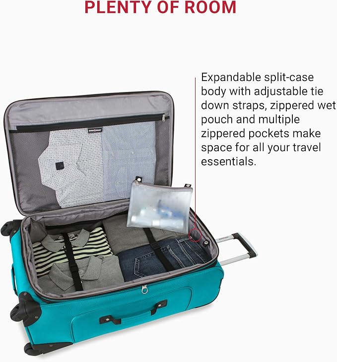 SwissGear Sion Softside Expandable Luggage – Medium Checked Suitcase - Image 5