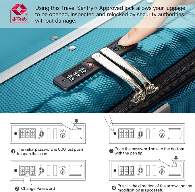Hanke 26 Inch Large Luggage Suitcase Top Opening Aluminum Frame Tsa Luggage - Image 7