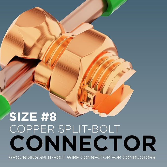 THE CIMPLE CO 1 Pack, Size #8 Copper Split-Bolt Connector 8 AWG - Image 2