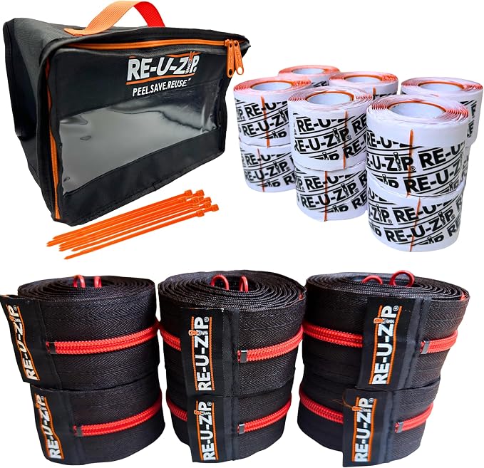 RE-U-ZIP Reusable Dust Barrier Zipper, Replaceable & Lockable, Cost-Effective by RE-U-ZIP