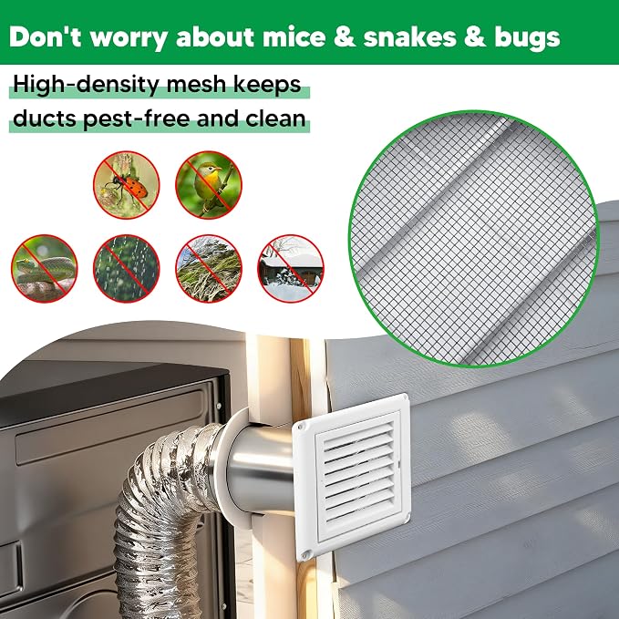 6 Inch Outside Dryer Vent Cover Hood - Image 5