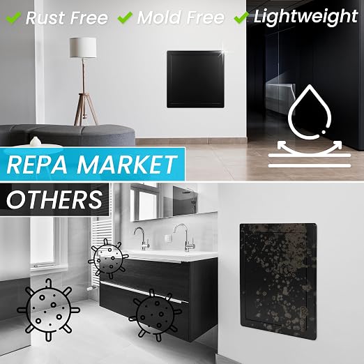 Repa Market 6 x 8 Access Panel for Drywall and Ceiling – Black ABS Plastic Door - Image 5