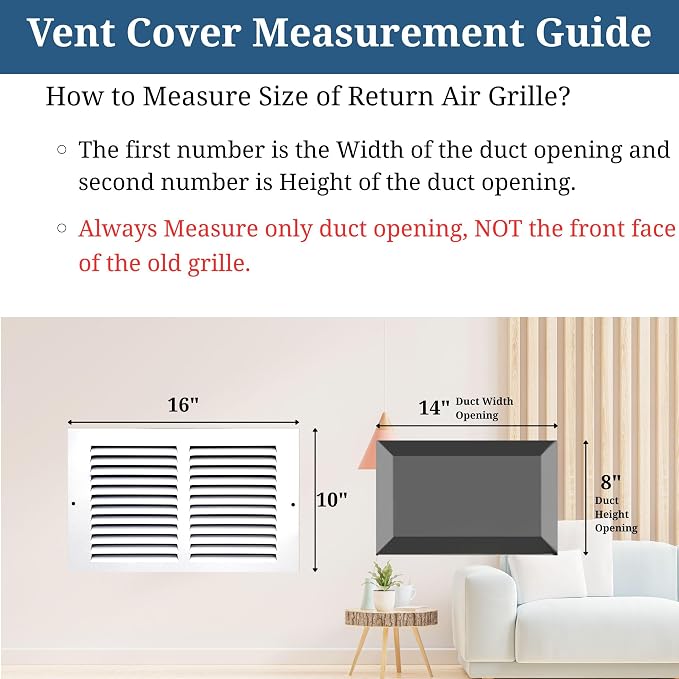 14x08 Air Return Vent Cover, Solid Steel White, 20 Pack - Image 5