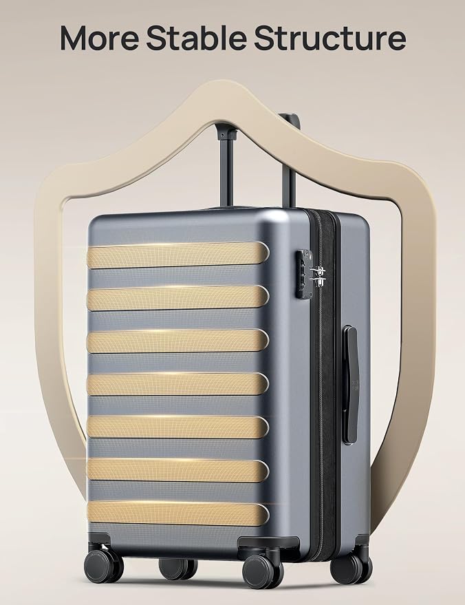 NINETYGO Luggage Sets 2 Piece, Carry On Luggage Airline Approved, Large Checked - Image 3