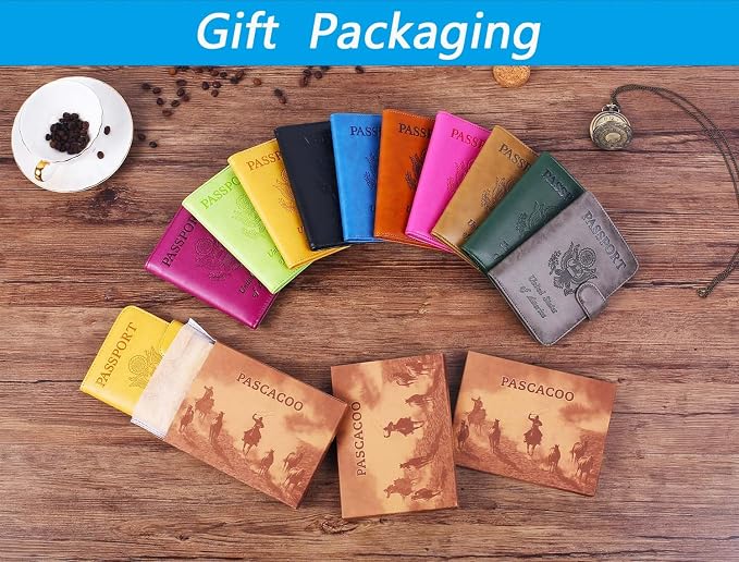Airtag Passport Holder Cover Wallet RFID Blocking Leather Case Travel - Image 6
