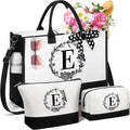 Personalized Mothers Day Gifts for Mom Women, Initial Canvas Tote Bag & Makeup by Unknown