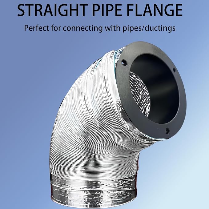 3 Inch Black Plastic Duct Connector Flange, ABS Straight Pipe Fitting - Image 3