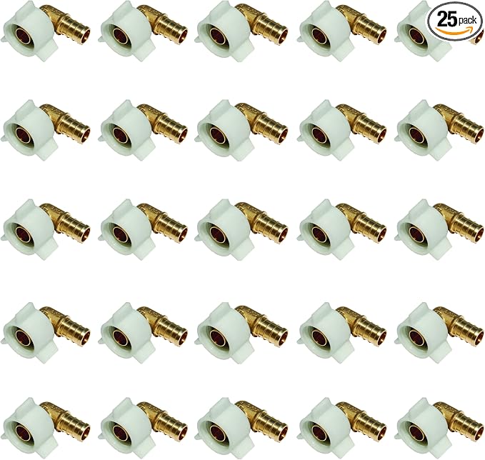 SharkBite 3/8 Inch x 1/2 Inch NPSM Crimp 90 Degree Swivel Adapter Elbow by SharkBite