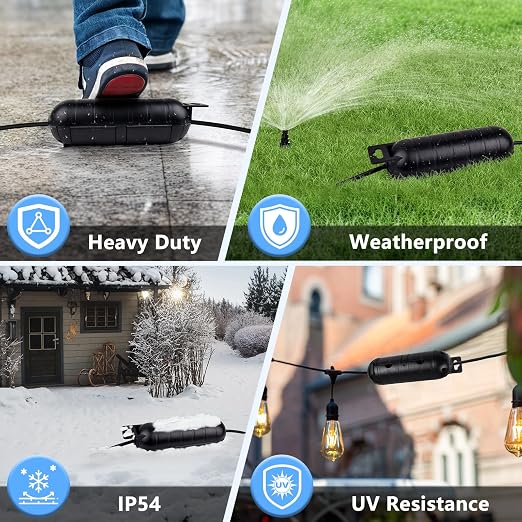 NineLeaf 5PK Outdoor Extension Cord Safety Cover, Weather Resistant Extension - Image 4