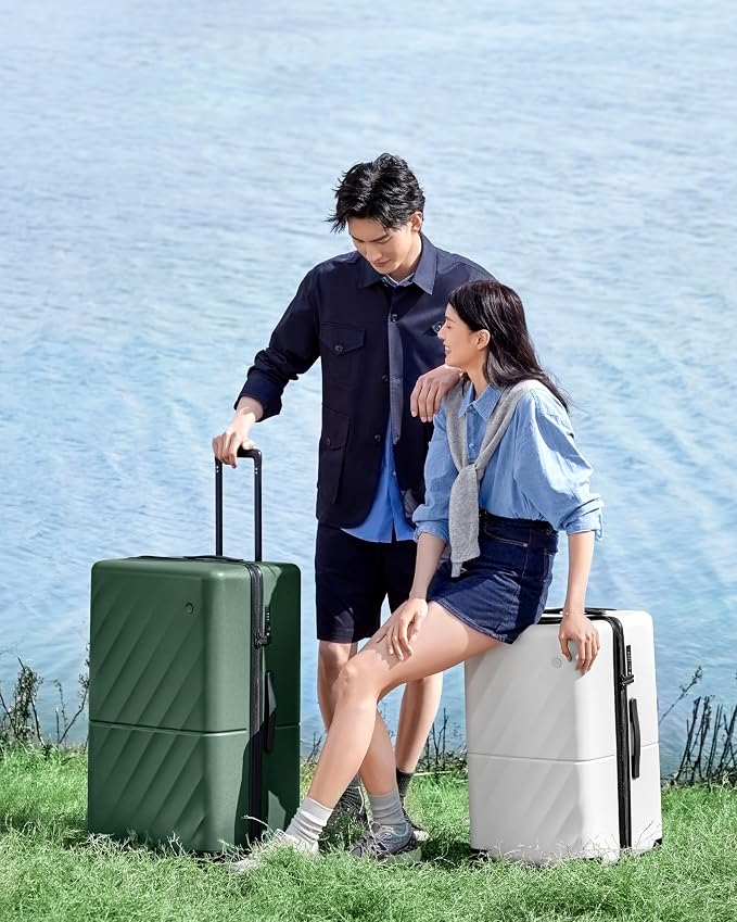 NINETYGO Trunk Luggage 26 Inch, Medium Checked Luggage - Image 8