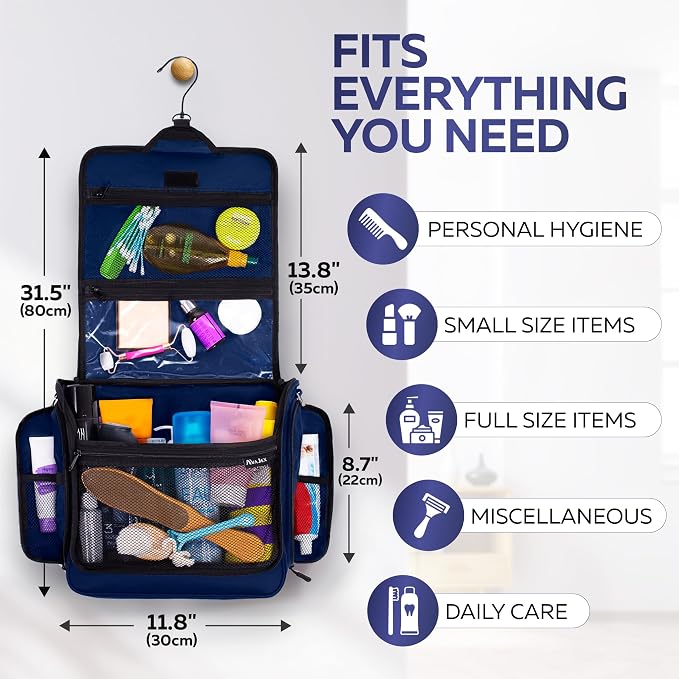 Extra Large Hanging Travel Toiletry Bag - Image 6
