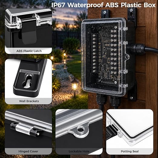 LeMotech Junction Box IP67 Waterproof Electrical Box ABS Plastic Hinged Shell - Image 2