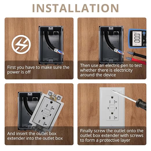 2-Gang BE2 Non-Metallic Electrical Power Outlet Box Extender, Fire Rated - Image 4