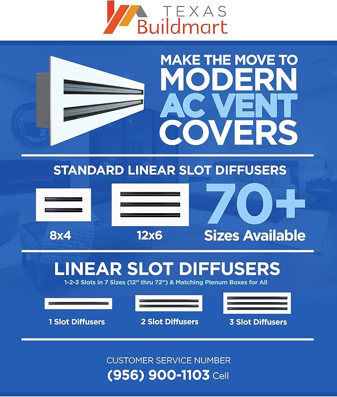 BUILDMART - 6x4 White Modern AC Vent Cover - Decorative Air Vent - Standard - Image 9