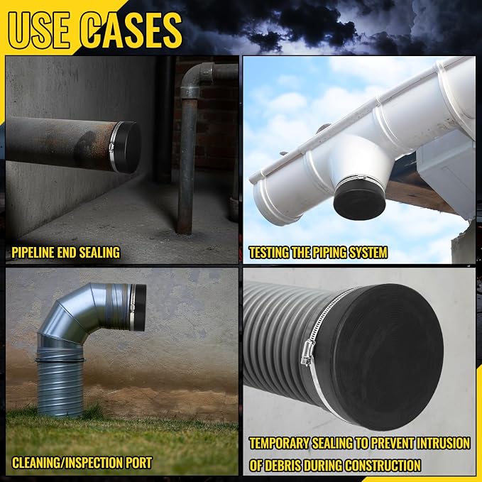 3 Pack 6 Inch Flexible PVC Pipe Cap - Image 6