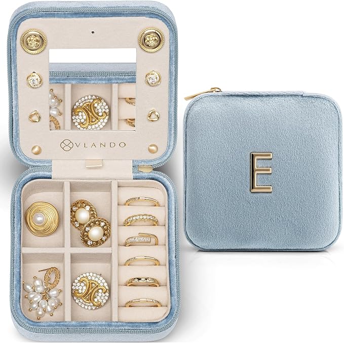 Vlando Teacher Must Haves, Personalized Initial Jewelry Case, Back to School by VLANDO