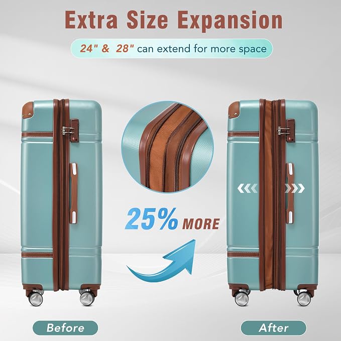 Merax Suitcase Set 24 inches Expandable Luggage - Image 7
