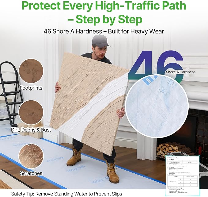 39" x50' Heavy-Duty Floor Protection | Construction Grade Carpet Protector | - Image 4