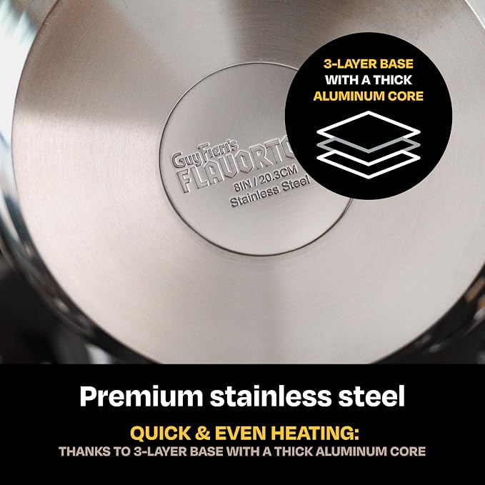 Guy Fieri's Flavortown 8-Quart Stainless Steel Stock Pot - Image 4