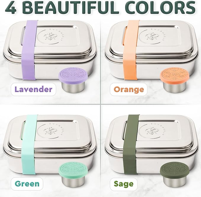 Everusely - Bento Box - Lavender, 60oz / 1.8 L - Stainless Steel Lunch Box - 3 - Image 8