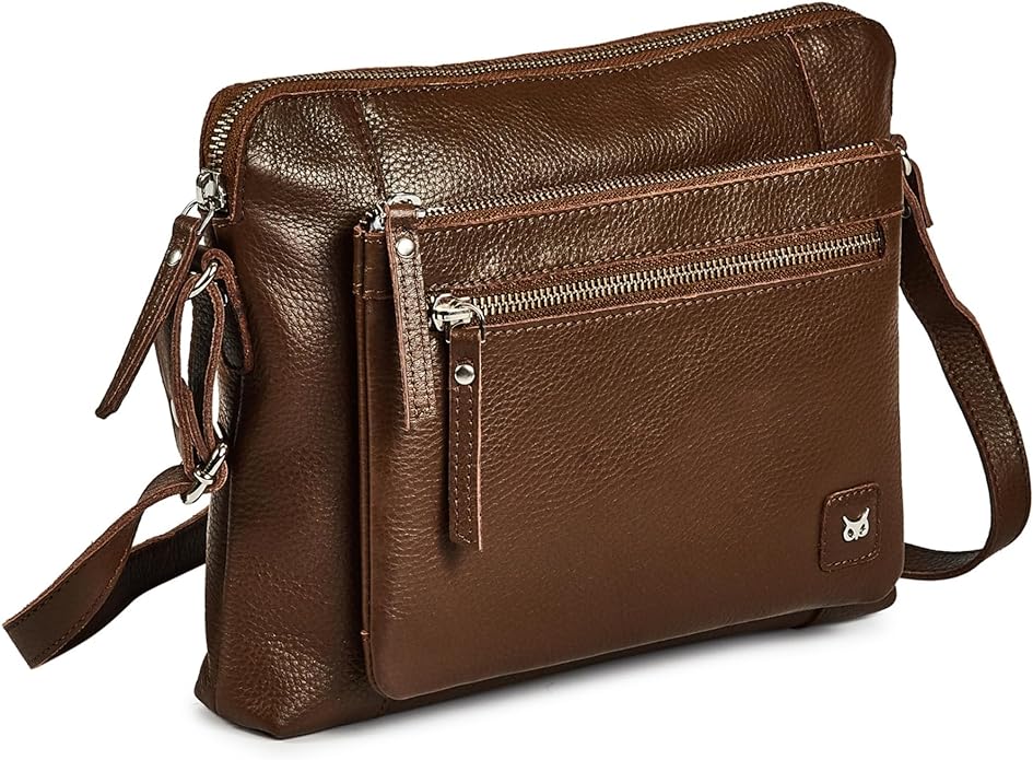 Wise Owl Accessories Small Soft Pebbled Real Leather Crossbody Handbags Purses by WiseOwlAccessories