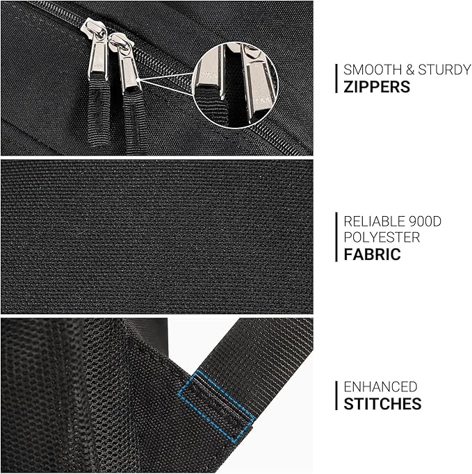 ZORFIN 26L Black Backpack for College, and Travel: Water Resistant Bookbag - Image 6