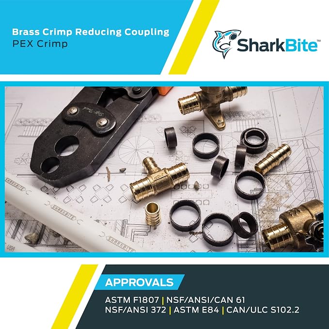 SharkBite 3/4 Inch x 1 Inch Crimp Reducing Coupling, Brass Plumbing Fitting - Image 5