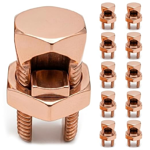 Size #2 Copper Split-Bolt Connector 2 AWG Heavy-Duty Electrical Wire Splicing by OhLectric