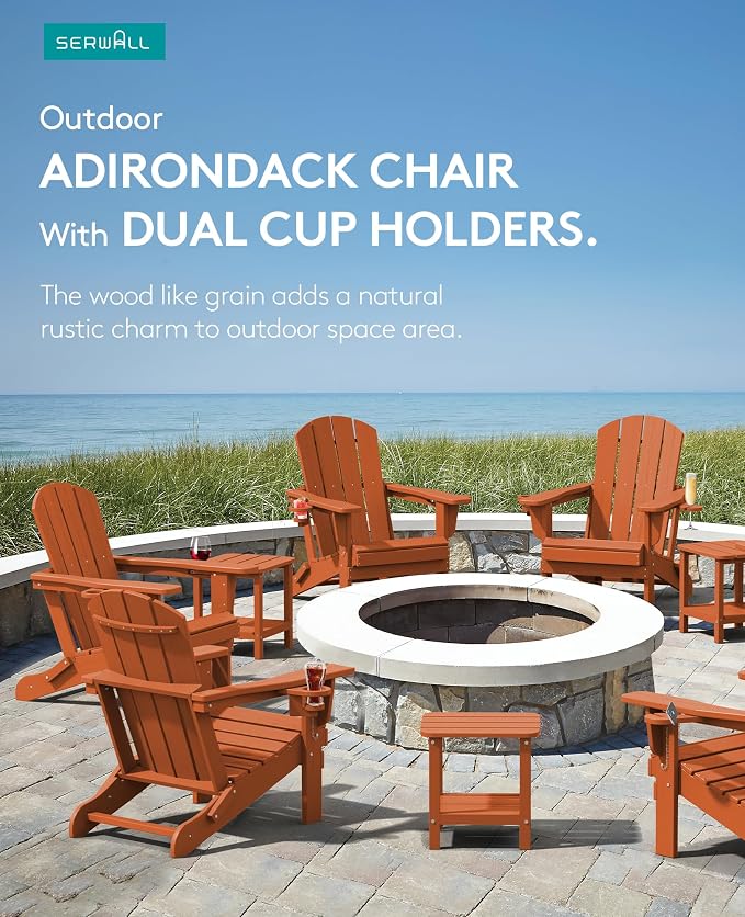 SERWALL Adirondack Chair with Cup Holders - Image 5