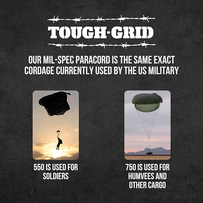 TOUGH-GRID 550 Paracord Rope Nylon Parachute Cord, Made in USA Survival Kit - Image 4
