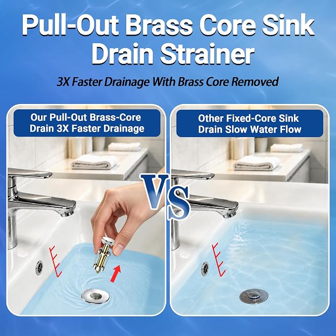 Bathroom Sink Drain Strainer, Pop-up Sink Drain Strainer - Image 5