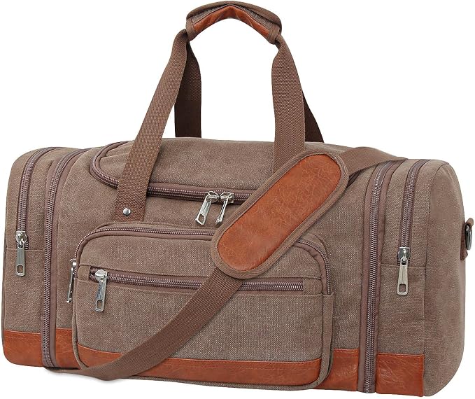 Men'S Duffle Bag For Travel, Expandable Canvas Duffel Bags Overnight Weekend by Unknown