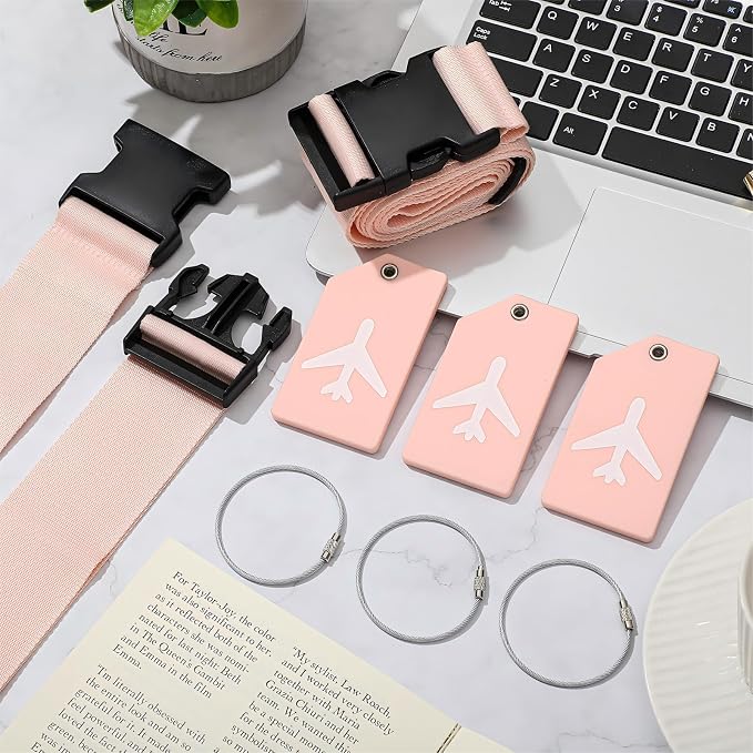 Weewooday 8 Pcs Luggage Straps Suitcase Tags Set - Image 3