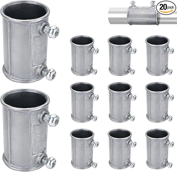 3/4 Inch EMT Conduit Fittings for Connecting Pipes, Shield Wiring from Dust and by Plustard