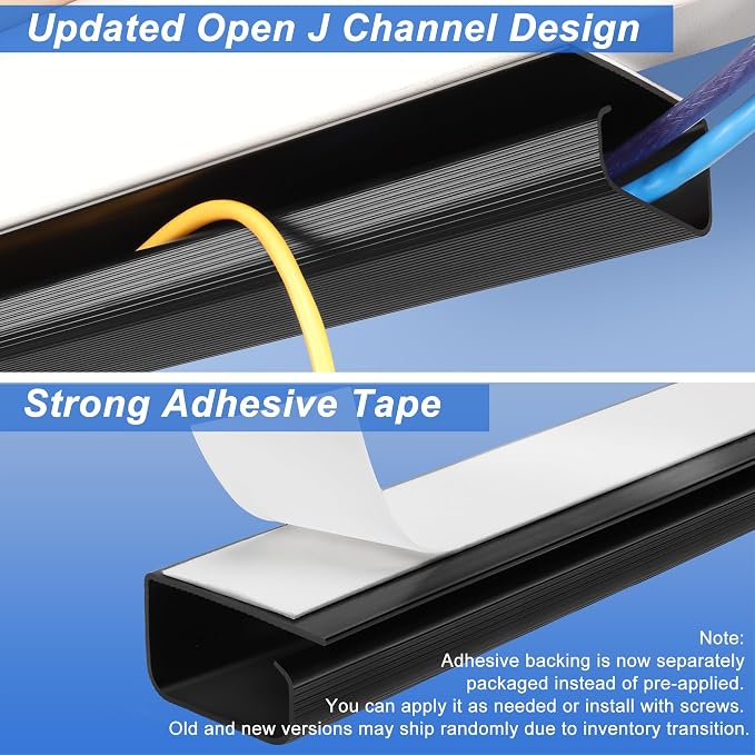 ZhiYo Cable Management Under Desk J Channel, 63in Cable Raceway, Self-Adhesive - Image 4