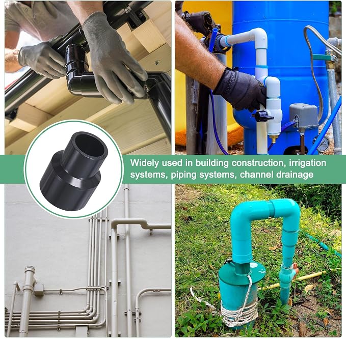 M METERXITY 1-Pack UPVC Reducer Pipe Fitting, 1-1/2"x1" Reducing Coupling - Image 6