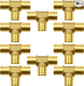 10 Pack 3/4" PEX Fittings, Brass Tee Fittings | by RUBY.Q