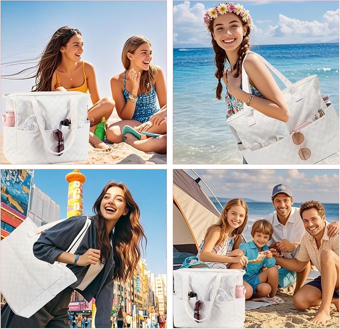 LEDAOU Beach Bag Waterproof Sandproof Women Tote Bag Pool Bag - Image 7