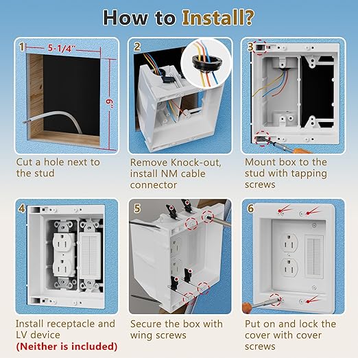 TVBU505-1 Recessed Outlet Box, Outlet Mounting Box - Image 5