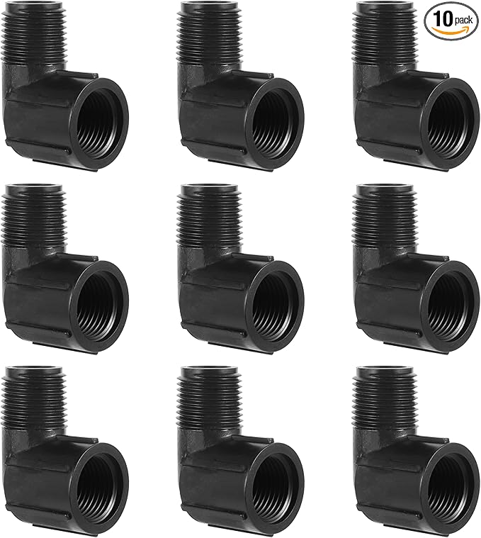 Drip Irrigation Adapter 1/2-inch 90-Degree Elbow NPT Pipe Fitting | Sturdy by NFAMRZCAR
