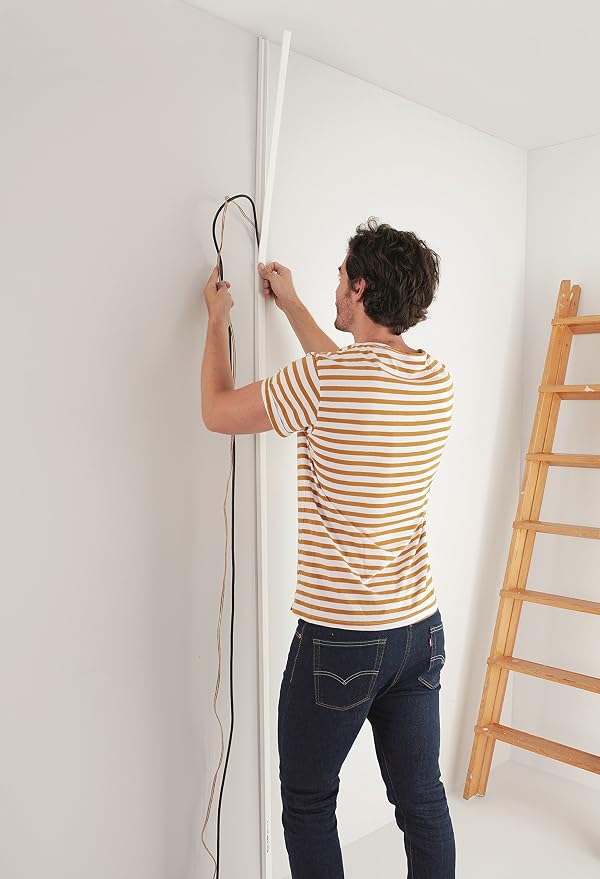Easylife TV Wire Hider Wall Mounted 10 Feet White Cord Cover Kit - Image 9