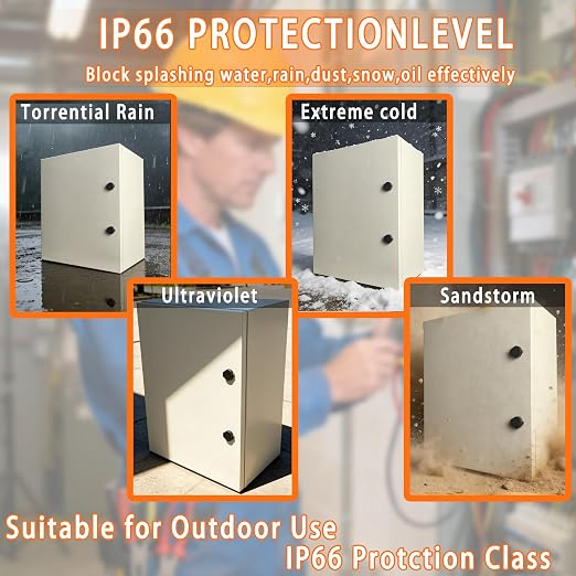 NBCYUNER 24x16x12 Electrical Enclosure Box NEMA 4 Outdoor Enclosure, IP66 - Image 5
