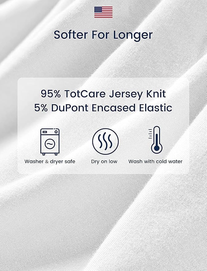 TotAha Premium Soft Pack n Play Sheets, Super Stretchy Jersey Knit Mini Crib - Image 5