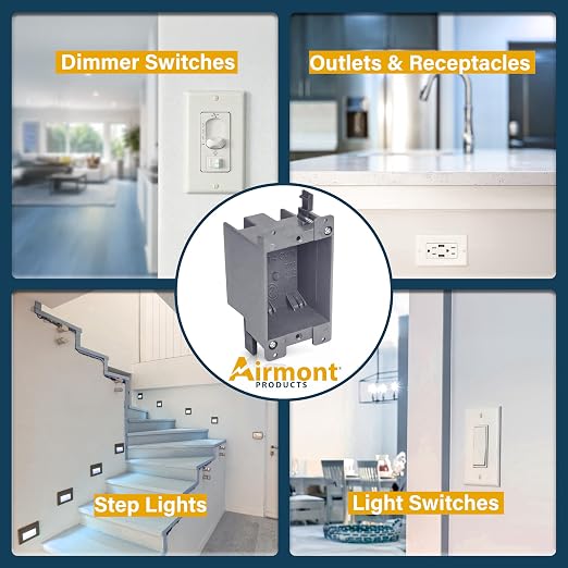 Airmont Products 14 in. Old Work Electrical Box, 1-Gang 14 Cu in Non-Metallic - Image 5