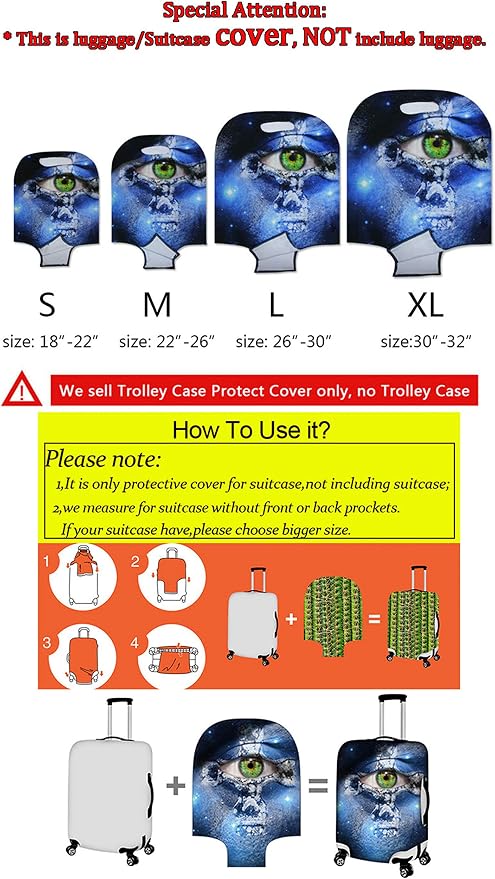 Tiger Travel Luggage Covers 26-29 Inch Spandex Suitcase Protectors - Image 5