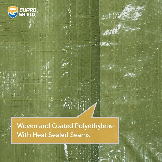 GUARD SHIELD Tarp Green 9x9 Feet Multi Purpose Waterproof Poly Tarp Cover 5mil - Image 5