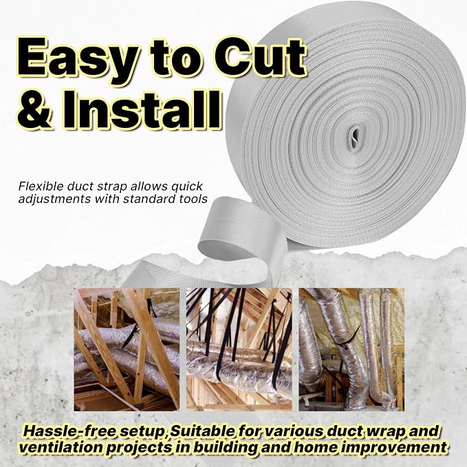 Heavy Duty Duct Strap – 1.95 in x 49 ft Grey Nylon Strapping - Image 7