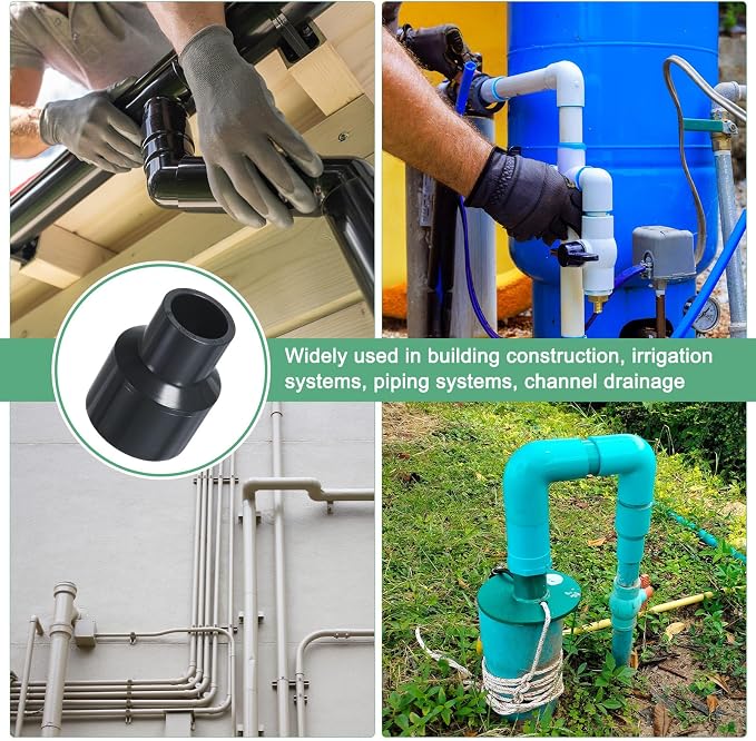 M METERXITY 4-Pack UPVC Reducer Pipe Fitting 1-1/4"x3/4" Reducing Grey | - Image 6