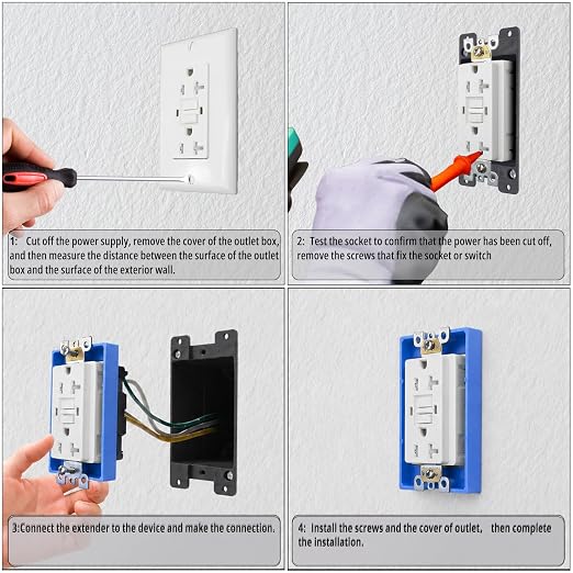Single Gang Outlet Box Extender, 3/4 in, 1 Pack - Image 4